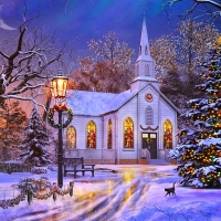 Old Church at Christmas