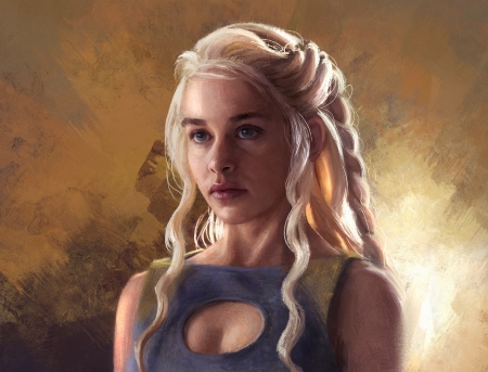 Daenerys - game of thrones, mandy jurgens, fantasy, mother of dragons, portrait, art, daenerys targaryen, luminos