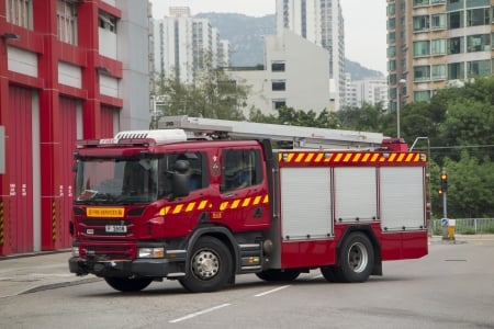 hong kong fire engine - building, hong kong, engine, fire