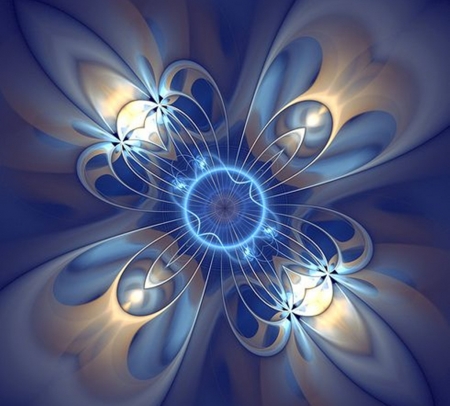 blue fantasy - flowers, fantasy, blue, cool, art