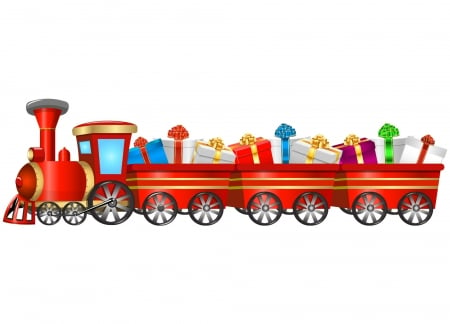 Merry Christmas! - red, train, card, child, gift, craciun, christmas