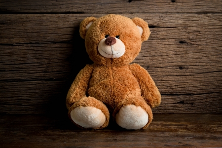 Have a nice day! - toy, card, child, brown, teddy bear, wood