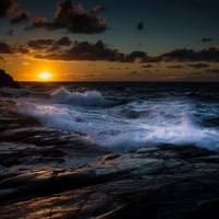 Rocky Shore at Sunset