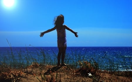 Little girl - dainty, pretty, summer, pink, pure, child, fair, princess, face, nice, bonny, kid, childhood, Mountain, beauty, baby, Hair, Belle, comely, white, cute, wallpaper, people, blonde, sky, sun, DesktopNexus, sightly, beautiful, photography, sea, girl, lovely, sweet, little, adorable, Standing