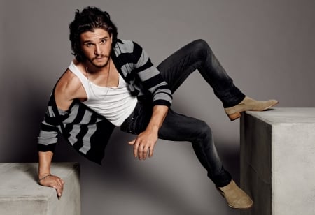 Kit Harington - white, kit harington, mark seliger, man, actor, black