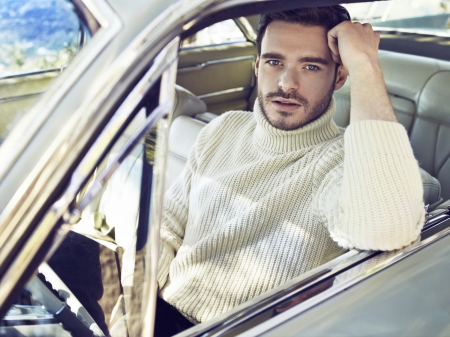 Richard Madden - white, car, man, actor, richard madden