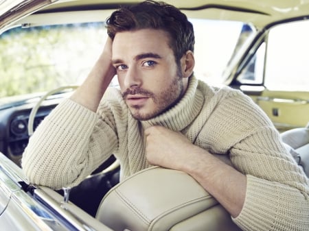 Richard Madden - actor, white, Richard Madden, car, man