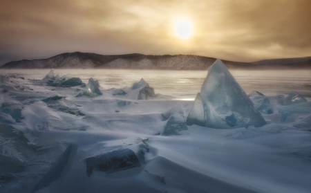 Winter Sunset - winter, nature, sunset, snow