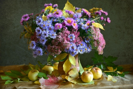 Still Life - apple, flower, beautible, vase