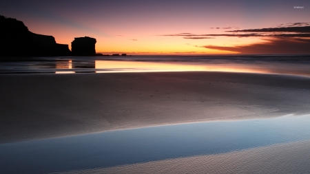 Peaceful Sunset Above the Ocean - nature, sky, ocean, clouds, sunset