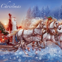 Santaâ€™s Three Horse Sleigh