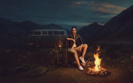 Kriti Sanon - woman, actress, girl, kriti sanon, campfire, summer, model