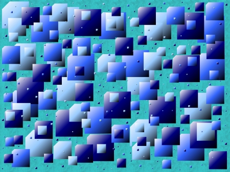 Squares - style, square, modern, art, blue, texture