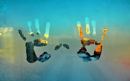 Hand Prints - hd, background, wallpaper, desktop, prints, hand prints