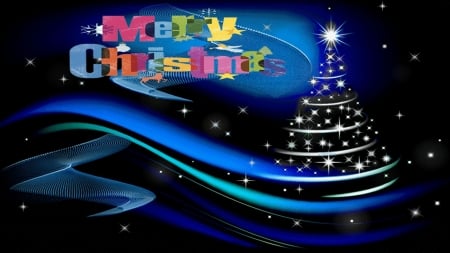 Blue hCristmas - xmas, holiday, blue, wallpaper