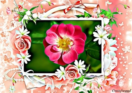 PRETTY FRAMED ROSE