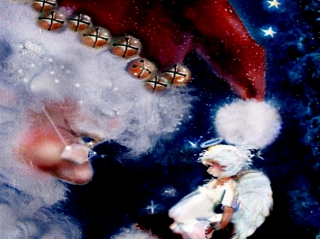 Little Angel - Clause, Angel, Little, Fantasy, Santa, White, Abstract