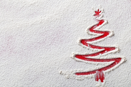 Merry Christmas! - red, card, winter, craciun, tree, christmas, snow