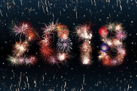 Happy New Year! - new year, 2018, texture, black, fireworks