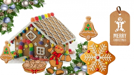 My Gingerbread House - ginger bread, wallpaper, bread, christmas