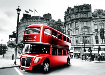 london bus - bus, street, london, building