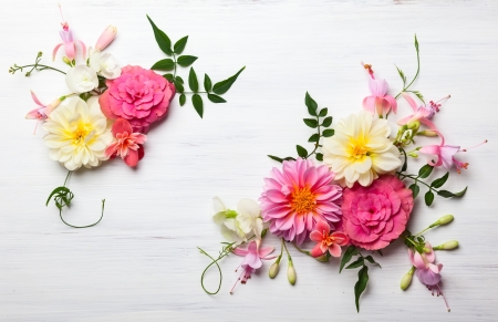 Happy Spring! - white, yellow, wood, spring, card, flower, pink