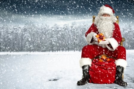 Santa Claus - christmas, santa, winter, craciun, old man, red, snow