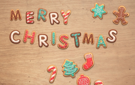 Merry Christmas - sweets, letters, gingerbread, merry christmas