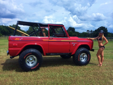 Cowgirl Bronco - Red, Hat, Classic, Model