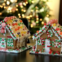 Two gingerbread houses