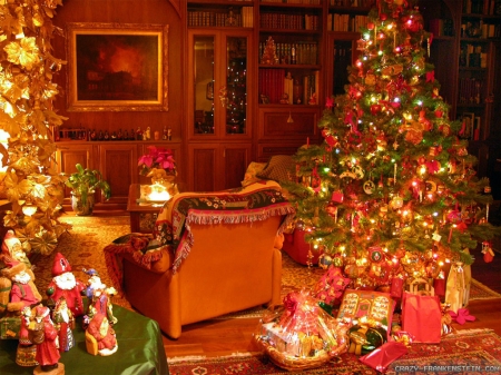 christmas - tree, lights, home, christmas