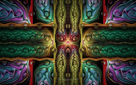 Meeting of Snakes - abstract, digital art, colors, fractal