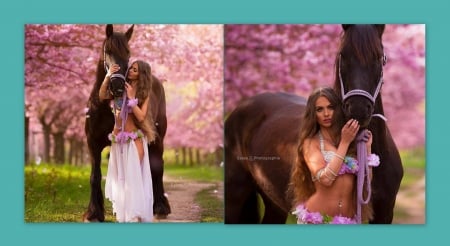 beautiful girl and horse - girls, women, sexy, horse