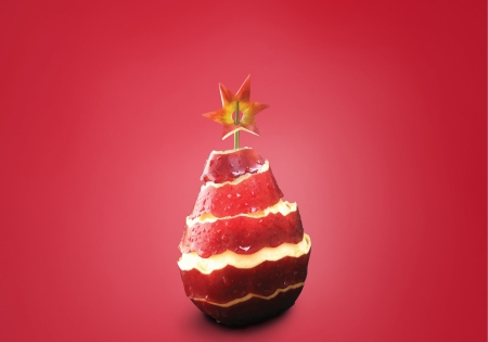 Merry Christmas! - christmas, pear, star, fantasy, craciun, red, creative, tree