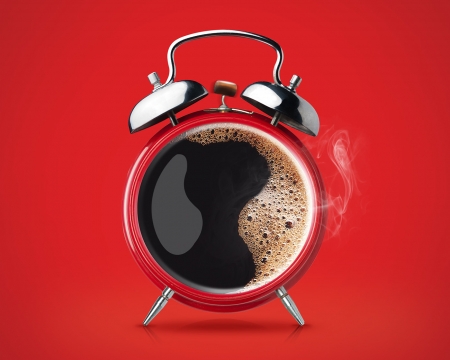 Happy New Year! - coffee, clock, morning, creative, christmas, fantasy, craciun, new year, card