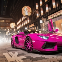 Pink Lamborghini Aventador