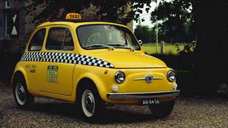 Fiat 500 Taxi - Car, Yellow, Taxi, Transport, Fiat 500