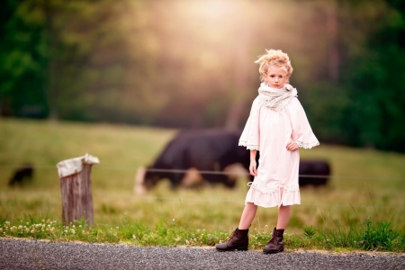 Starting Now . . - girls, style, fun, models, cowgirl, fashion, outdoors, kids, western, cows, children, blondes, ranch