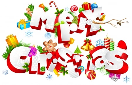 Merry Christmas! - red, card, word, craciun, christmas