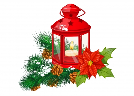 Merry Christmas! - white, craciun, lantern, red, green, card, christmas