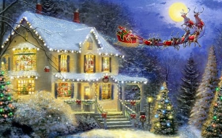 santa coming - christmas, santa, winter, claus