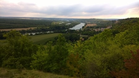 valley of seine in France - horizon, valley, forest, river, seine