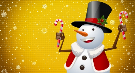 Snowman - christmas, snowman, yellow, craciun, card, candy