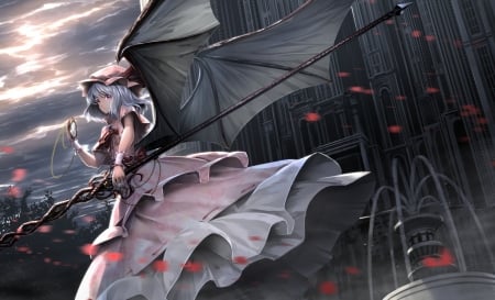 Remilia Scarlet - remilia scarlet, touhou, ryosios, girl, anime, wind, manga