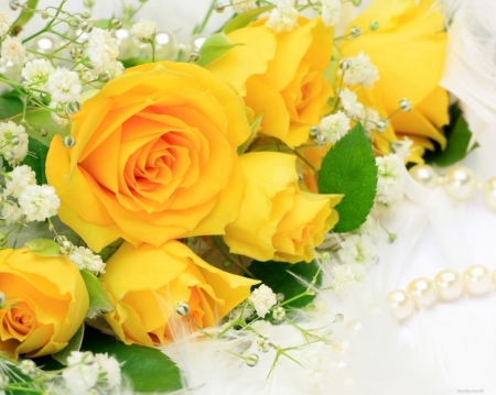 Yellow Roses - flowers, roses, nature, yellow, bouquet