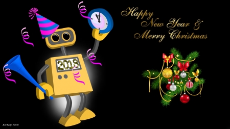 New Year - stroik, 2018, rok, nowy, robot