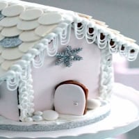 Pink And White Gingerbread House