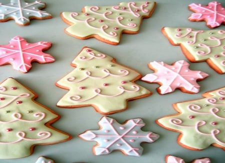 Christmas Gingerbread Cookies - pink, cookies, gingerbread, christmas