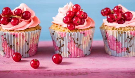 Cupcakes - cream, food, cherry, cupcakes