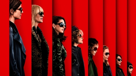 Ocean's 8 (2018) - woman, oceans 8, movie, red, sunglasses, black, poster